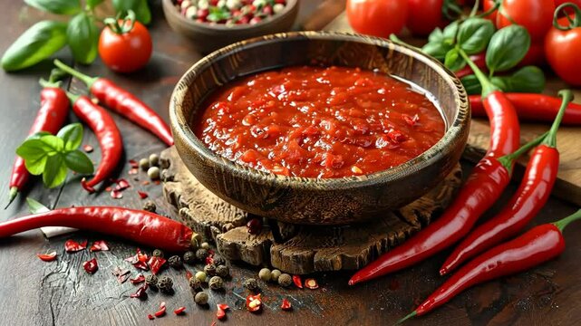 Delicious homemade red sauce made with fresh organic vegetables and tangy seasonings.