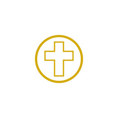 Obraz premium Christian cross icon isolated on transparent background