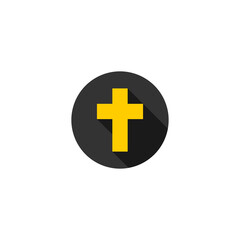 Christian cross icon isolated on transparent background