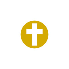 Christian cross icon isolated on transparent background