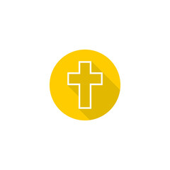 Christian cross icon isolated on transparent background