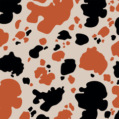 Halloween Day cow print pattern animal seamless. Cow skin abstract for printing, cutting, crafts Ideal for mugs, stickers, web, cover, wall stickers, home decorate and more.