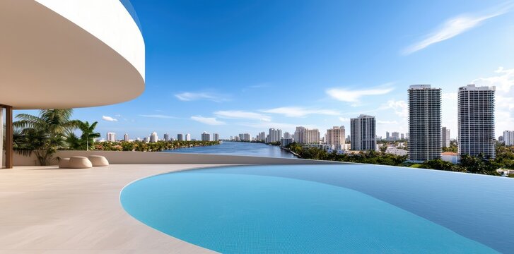 Luxury high-rise real estate: where modern design meets urban sophistication in a stunning skyline.