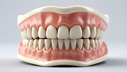 Fototapeta premium A model of a dental scaler, highlighting its design for plaque removal and cleaning between teeth, set against a smooth white surface, Generative AI