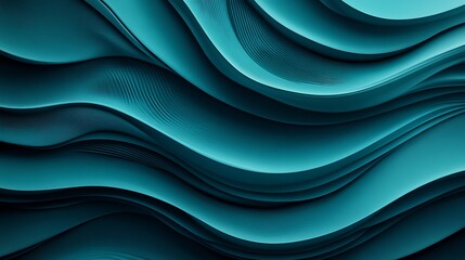 A stunning abstract composition featuring teal waves that elegantly flow across the scene, creating a sense of tranquility and movement through their smooth design.