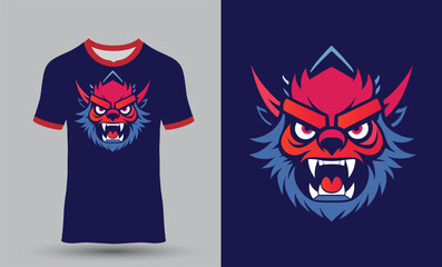 t-shirts with a scary tiger face logo design