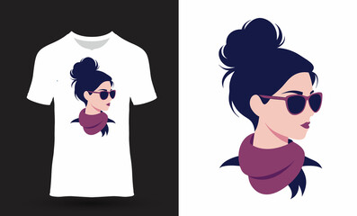 white t-shirt with girls logo design.