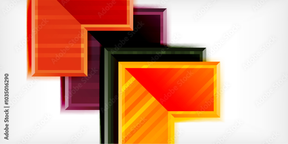 Poster Arrow symbols created with 3d effects and line texture geometric abstract background