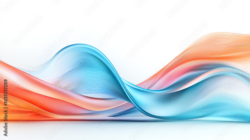 Poster fluid harmony exploring abstract waves and smooth lines in digital art with neon colors