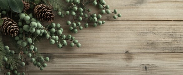 The Rustic Greenery and Pinecones