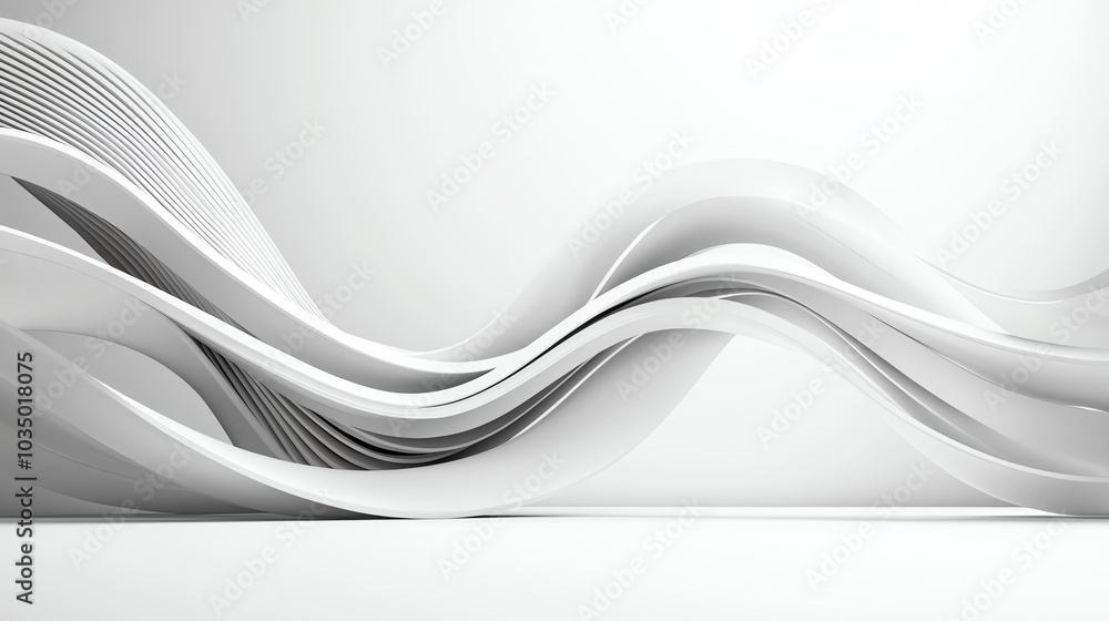 Poster exploring futuristic design the harmony of geometric shapes and smooth lines in modern aesthetics