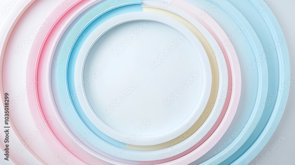 Poster exploring geometric balance through smooth circular lines in minimal design aesthetics