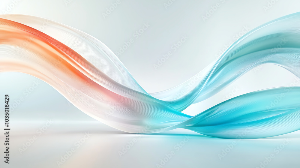 Poster exploring the aesthetic appeal of smooth line vortex abstract shapes with neon gradients in modern d