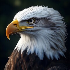 Naklejka premium Majestic Bald Eagle Portrait in Striking Realism