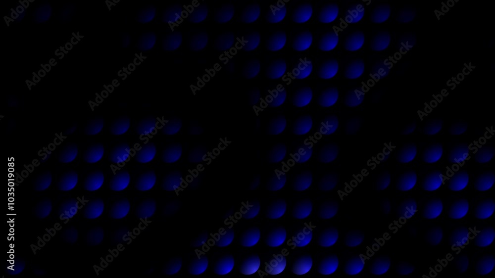 Poster Blue color 3d fading circular shapes modern design black loop able geometrical background