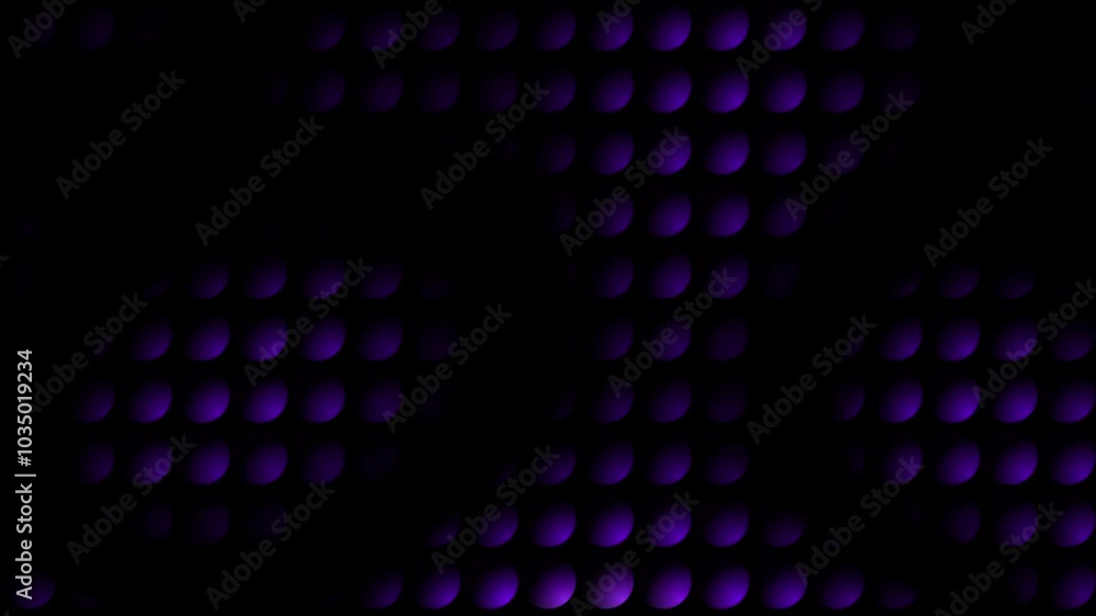 Poster Purple color 3d fading circular shapes modern design black loop able geometrical background