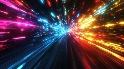 Fototapeta premium Vibrant Light Speed Motion Background