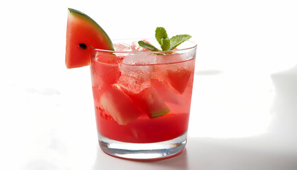 Refreshing Watermelon Cocktail with Mint and Ice