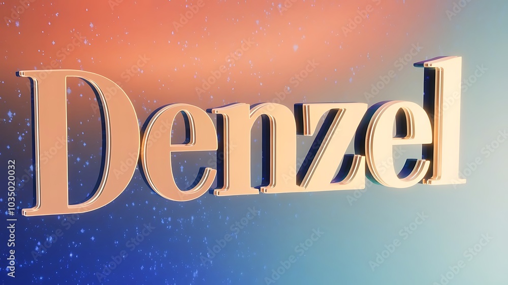 Aufkleber stylized typography render of name denzel set against gradient background