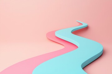 Colorful abstract wave shapes on soft pastel background.