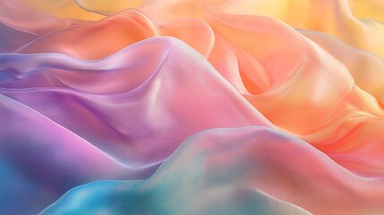 Fototapeta premium Soft Pastel Fabric Flowing in Gentle Waves