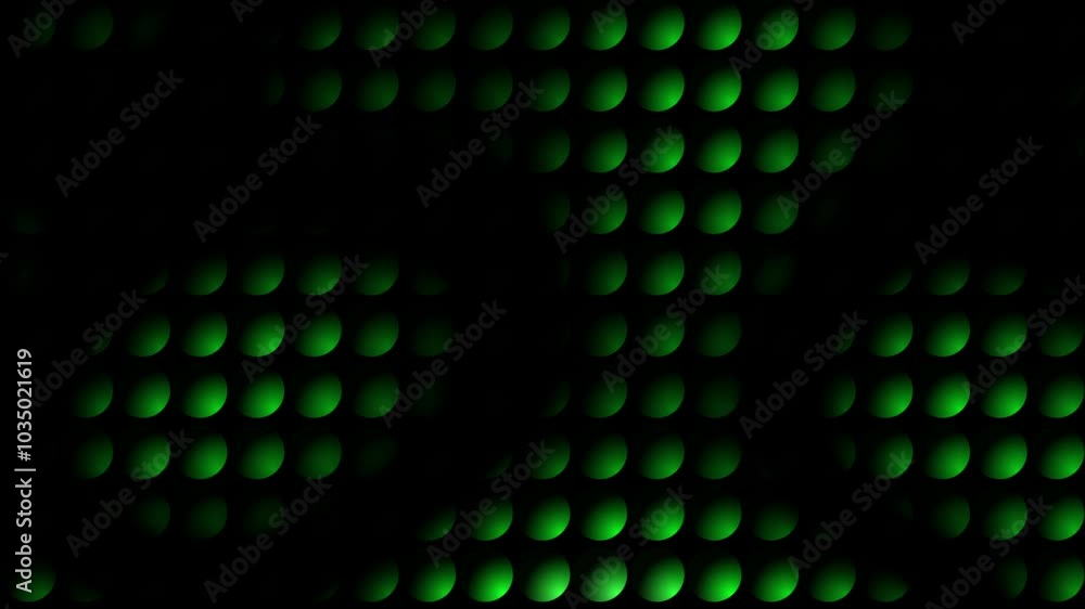Poster Green color 3d fading circular shapes modern design black loop able geometrical background