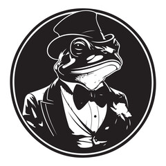 Obraz premium Vintage Frog The Charming Icon of Retro Elegance