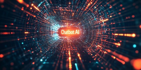 Chatbot AI in a digital tunnel.