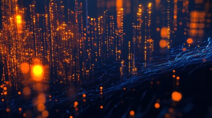 Fototapeta premium Abstract Digital Landscape with Glowing Lights