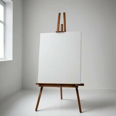 easel with blank canvas