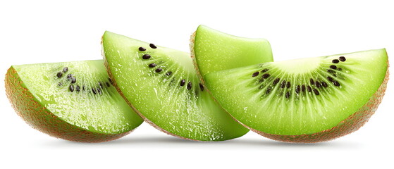 Fototapeta premium Juicy Kiwi Slices: Refreshing Green Kiwi Fruit Slices 