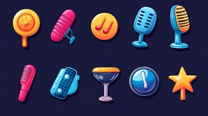 Colorful Music Game Icons Collection
