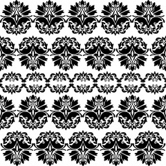 seamless damask culumms pattern. Black and white background. design create an elegant and timeless.