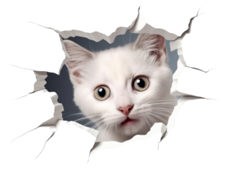 PNG Cat peeking out portrait animal mammal.