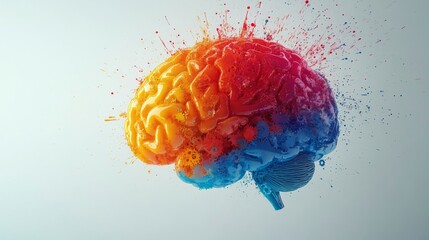 Colorful Abstract Brain Art