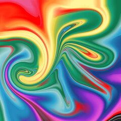  swirling patterns and vibrant colors and 
 interplay of colors