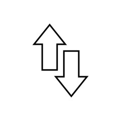 Up down arrow icon in line style. Upward downward arrows sign symbol