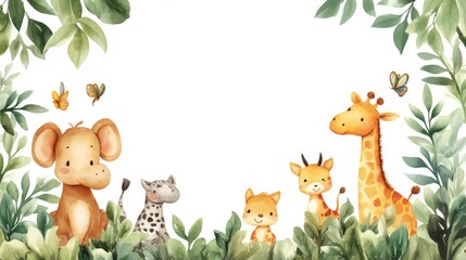 Naklejka premium Cute Safari Animals Illustration