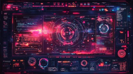 Futuristic Control Panel Display