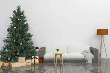 christmas tree in a living room