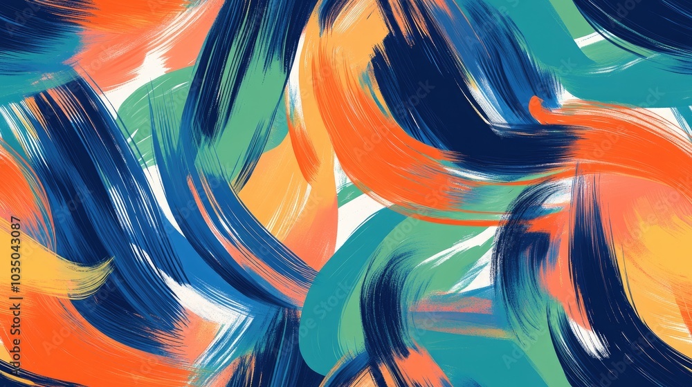 Poster illustration of an abstract pattern featuring seamless freehand lines created with a brush showcasin
