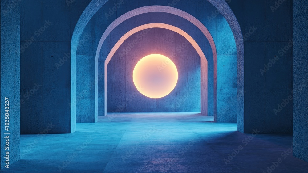 Poster empty abstract concrete room with a smooth interior featuring a geosphere architectural background w