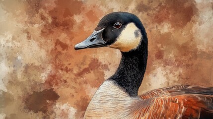 Obraz premium Digital watercolor portrait of a goose