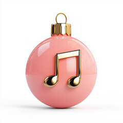 Colorful 3D Music Ornament Displayed on a Bright White Background Celebrating Musical Creativity