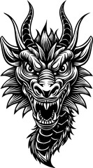 head of dragon vector. illustration head of dragon handdrawn