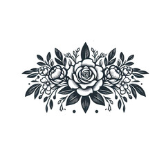 black and white flower