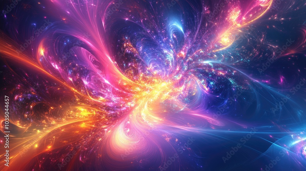 Poster fractal flames and abstract designs combine to create a vibrant visual experience