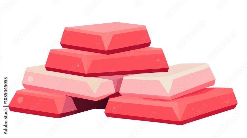 Poster stack of red bricks for building projects