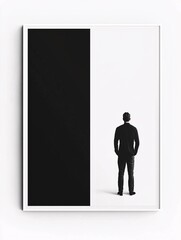 Fototapeta premium A minimalist poster template with bold contrasts and generous whitespace, designed to highlight profound moral themes.