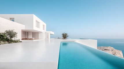 Fototapeta premium Modern Minimalist Villa with Ocean View
